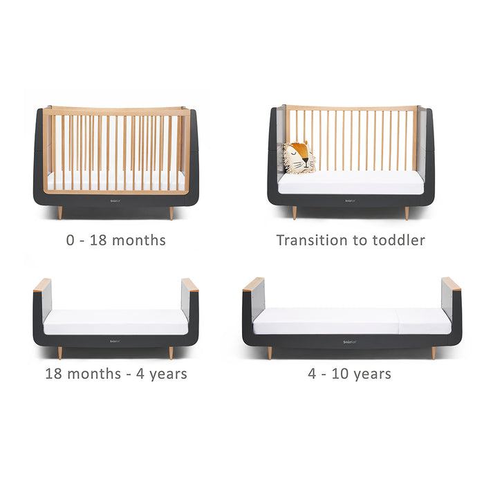 SnuzKot Skandi Cot Bed - Slate Natural