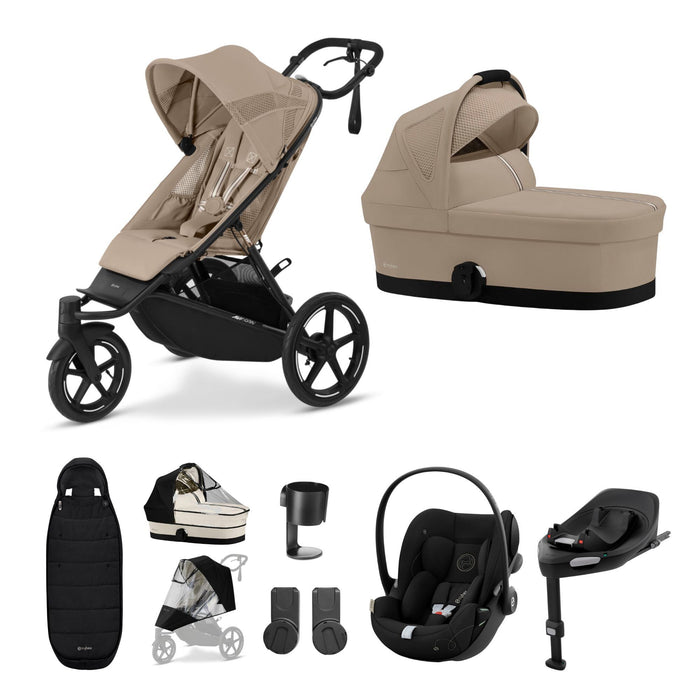 Cybex AVI Spin Almond Beige Bundle with Cloud G Car Seat & Base