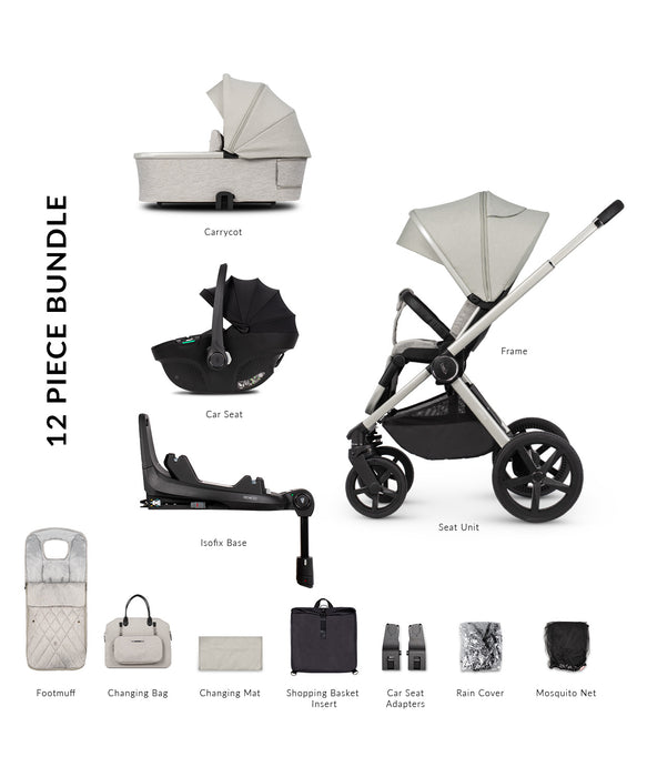 Venicci Upline Moonstone Travel System with Tiago Car Seat and Base