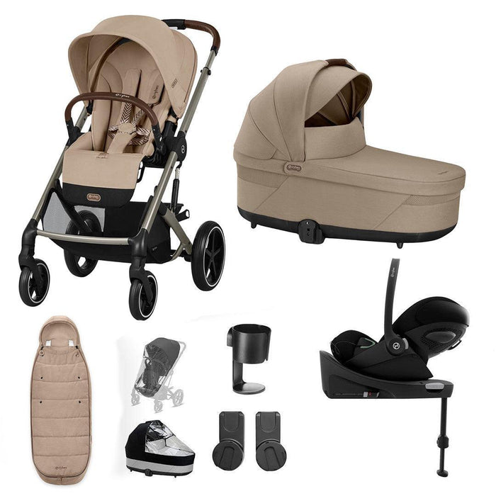 Cybex Balios S Lux Bundle with Cloud G Swivel Car Seat & Base - Almond Beige