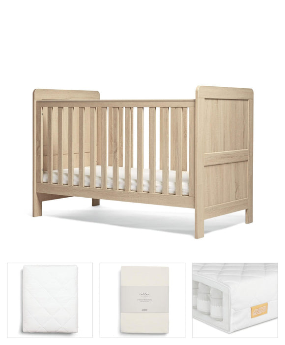 Mamas & Papas Atlas Cot Bed Starter Bundle - Light Oak - Delivery Mid Oct