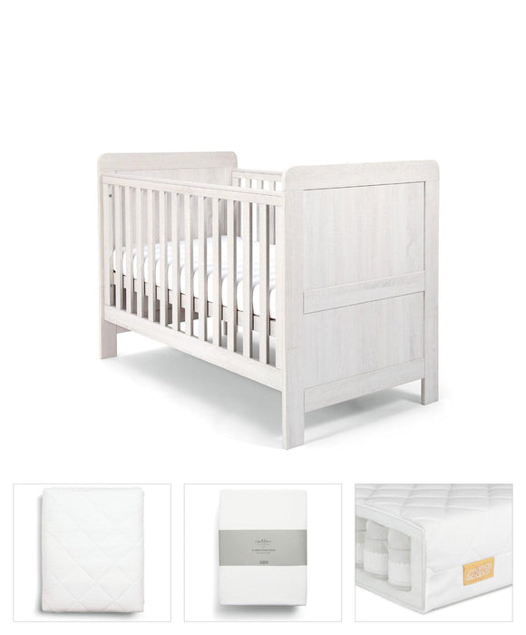 Mamas & Papas Atlas Cot Bed Starter Bundle - Nimbus White