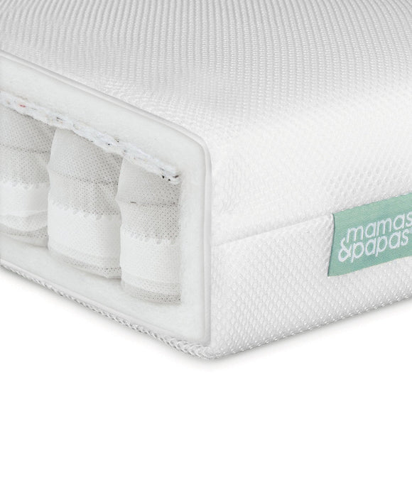 Mamas & Papas Franklin Cot Bed & Mattress Set - White Wash